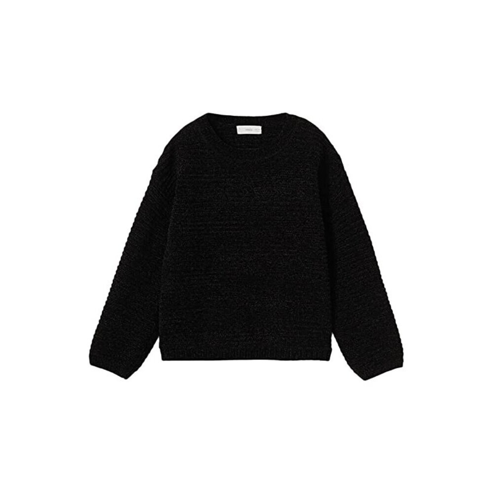 Mango Linky Sweater Girls 9-10 Black Long Sleeve Crew Neck Pullover GBO228